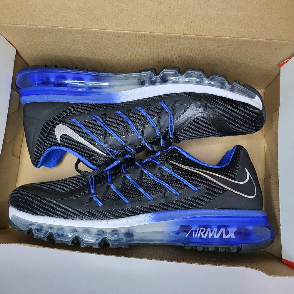 New Men's Black & Royal Blue Nike Air Max 2015 Black Game Royal Size 11